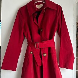 Red Michael Kors Trench Coat